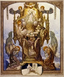 Illusztráció Dantès Isteni komédiájából, Paradicsom, VIII. ének, 1921 (wc, papír)
