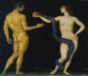 Adam and Eve, c.1920 (tempera on wood)
