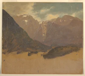 Rajz, Alpesi táj (Bajorország vagy Svájc), 1868