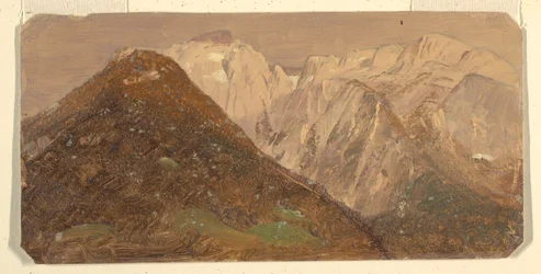 Rajz, Alpesi táj (valószínűleg Svájc), 1868