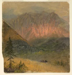 Rajz, Alpesi tanulmány egy naplementéről, 1868. július