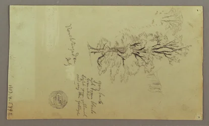 Rajz, kémények, vízesések, figurák, stb., július, valószínűleg 1868