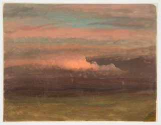 Rajz, Felhőtanulmány naplementében, 1860-70