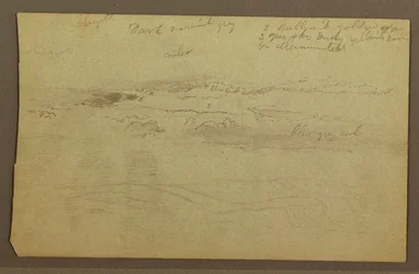 Rajz, Felhő tanulmány a hegyek felett, 1860-as évek