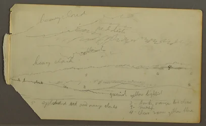 Rajz, Felhő tanulmány dombok felett, valószínűleg 1857-58