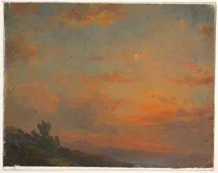 Rajz, Felhő tanulmány, naplemente, 1850-60