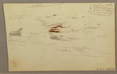 Rajz, Felhők a dombvidék felett, 1863