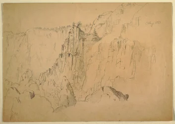 Rajz, Part meredek sziklákkal, 1885 augusztus