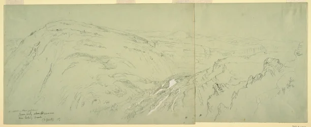 Rajz, Damaszkusz távoli látképe, Szíria, 1868. május 7.