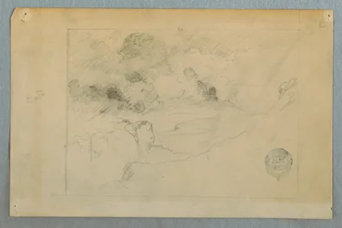 Rajz, Sangay vulkán kitörésének távoli látképe, Ecuador, 1857-62