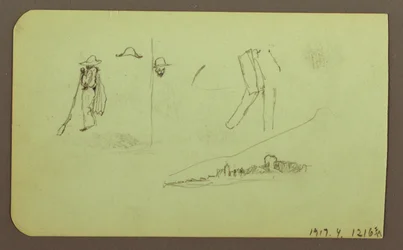 Rajz, gyár; hátoldal: Figurák, 1883