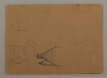 Rajz, figura, háztetők, valószínűleg 1869