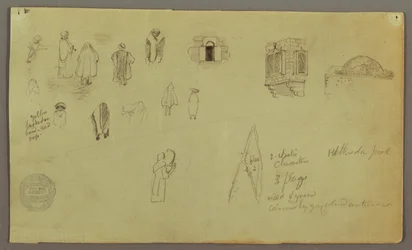 Rajz, Figuratanulmányok, Ablakok zászló, valószínűleg 1868