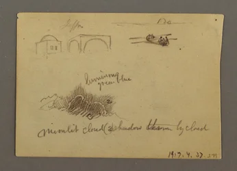 Rajz, Figurák és egy jelzőtorony, Egyiptom, valószínűleg 1868