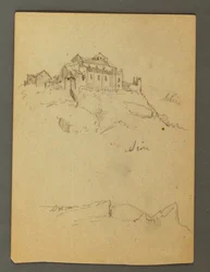 Rajz, Sziklaperemek erődítése, Sion, Rhone-völgy, valószínűleg 1868