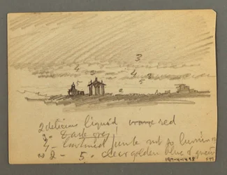 Rajz, Sziklaperemek erődítése, Sion, Rhone-völgy, valószínűleg 1868