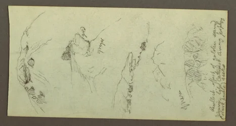 Rajz, Hegycsúcsok sziklákkal, valószínűleg 1868