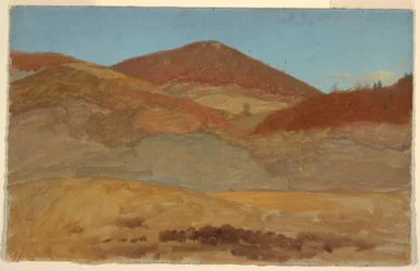 Rajz, dombos táj, ősz, 1870-80