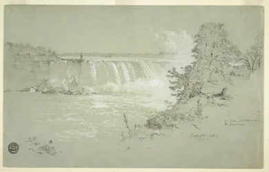 Rajz, Horseshoe Falls és a Kecskesziget a Kanadai Bankból, 1856. október 6.