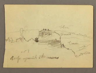 Rajz, Házak a hegytetőn, valószínűleg 1868-69