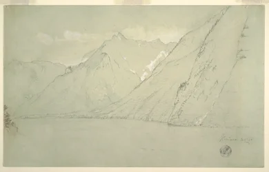Rajz, Königssee a Falkenstein felől, 1868 júliusában