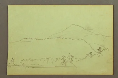 Rajz, tó, dombvidék, valószínűleg 1856