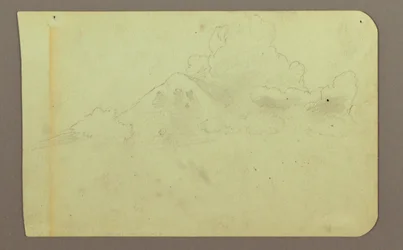 Rajz, Tájkép felhőkkel; hátoldalon: Hegy, 1883