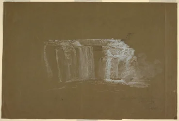 Rajz, Lower Falls, Genesee folyó, Rochester, New York, 1848