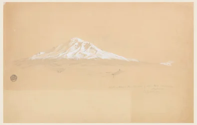 Rajz, Chimborazo hegy az idősebb Pablo Bustamante házából, Riobamba, Ecuador, 1857. július 14.