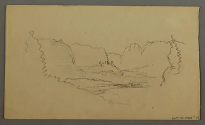 Rajz, Hegycsúcsok, útszéli kegyhely, 1868. augusztus