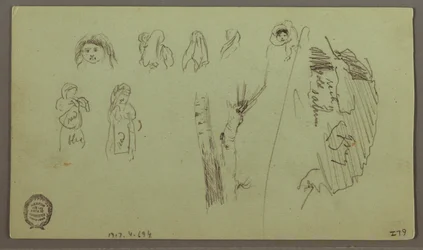 Rajz, Hegyvidék, Figuratanulmányok, május, valószínűleg 1868