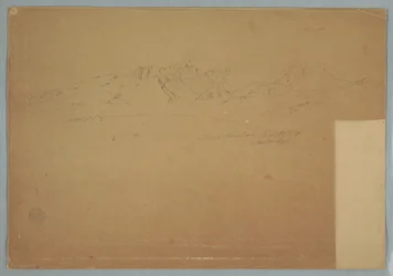 Rajz, hegyvonulat sziklás csúcsokkal, Machachi közelében, Ecuador, 1857. június 19.