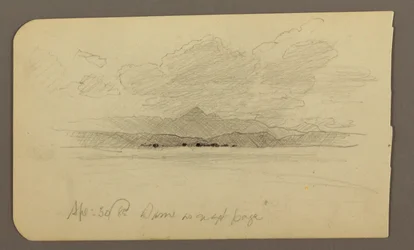 Rajz, Hegyi táj, Toluca; hátoldal: Hegy, Toluca, 1885. április 20.