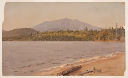 Rajz, Katahdin hegy a Togue-tó felől, valószínűleg 1878