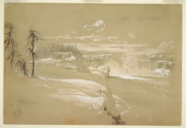 Rajz, Niagara-vízesés télen, 1856. március 21.