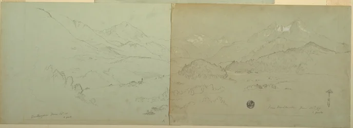 Rajz, Unter-Schönau panorámaképe, 1868