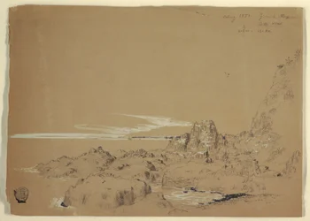 Rajz, Sziklás part, Grand Manan, Kanada, 1851. augusztus