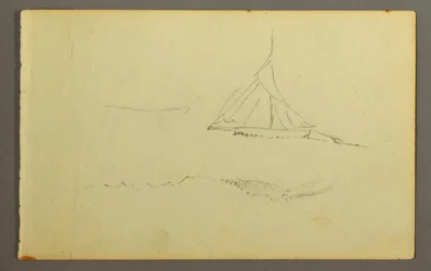 Rajz, vitorlás balról nézve, 1845