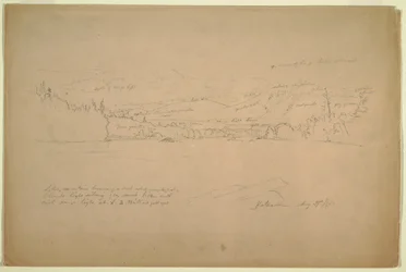 Rajz, A tó partja és a Katahdin hegy lábánál, 1856. augusztus 29.
