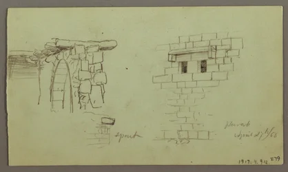 Rajz, Boltívek és a boltozat alapjának tanulmányai, 1868. április