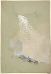 Rajz, Tanulmány a Tequendama-vízesésről Bogotá közelében, Kolumbia, 1853. július