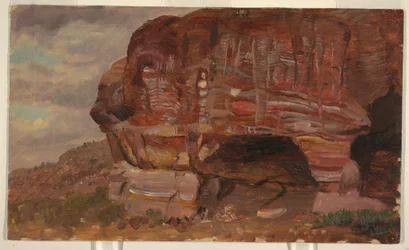 Rajz, Zoomorf szikla tanulmánya, Petra, 1868