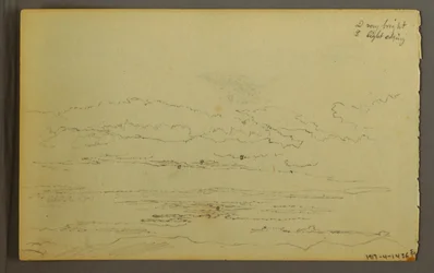 Rajz, Naplemente alacsony dombok mögött, 1845