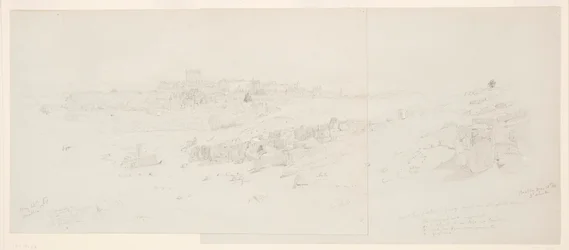 Rajz, Templomok reggel, Baalbek, 1868. május 12.