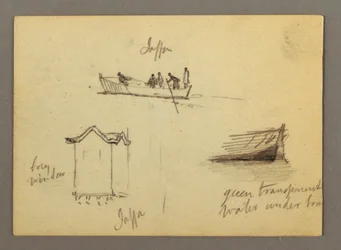 Rajz, Tizenkét figuravázlat, Joffa, Palesztina, 1868