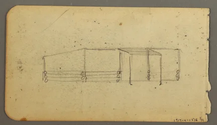 Rajz, hátoldal: kabin vázlata, valószínűleg 1878