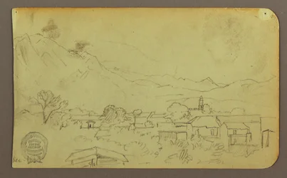 Rajz, falu; hátoldal:Hilltop, 1883 decembere
