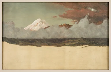 Chimborazo hegy a felszálló ködön és felhőkön keresztül