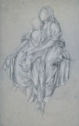 Study for The Daphnephoria, 1876 körül (fekete-fehér kréta kék papíron)