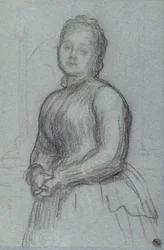 Tanulmány Hannah, Rosebery grófnő portréjához, 1880 körül (kréta papíron)